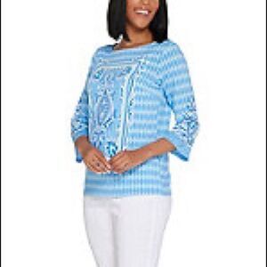 Bob Mackie Placed Knit Pullover Top